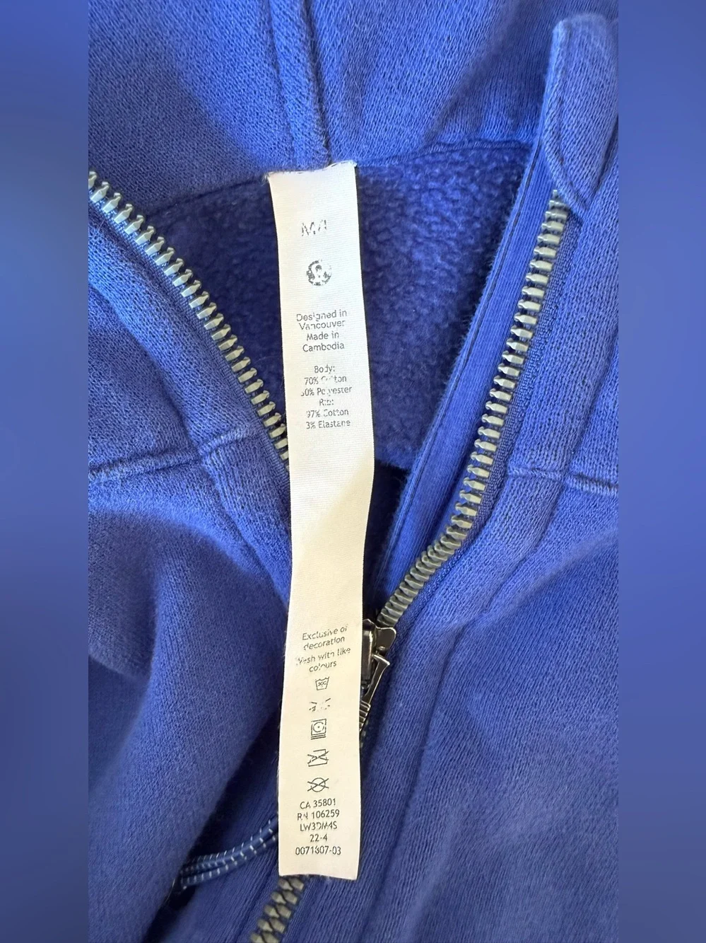 Lululemon Cobalt Blue Scuba Oversized Half-Zip Hoodie W3DM4S Size M/L‎